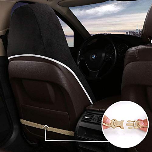 Auto Newer Neoprene Waterproof Sweat Towel Car Seat Covers Pets Seat Protector  Bucket Car Seat Covers Front Seats Only  Universal for Cars  SUV  Truck  Fit Running  Outdoor Sports  Pets (Black 1PCS) - Image 2